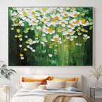 Lush Floral Canopy Oil Painting White Flowers Green