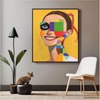 Geometric Smile Portrait Oil Painting