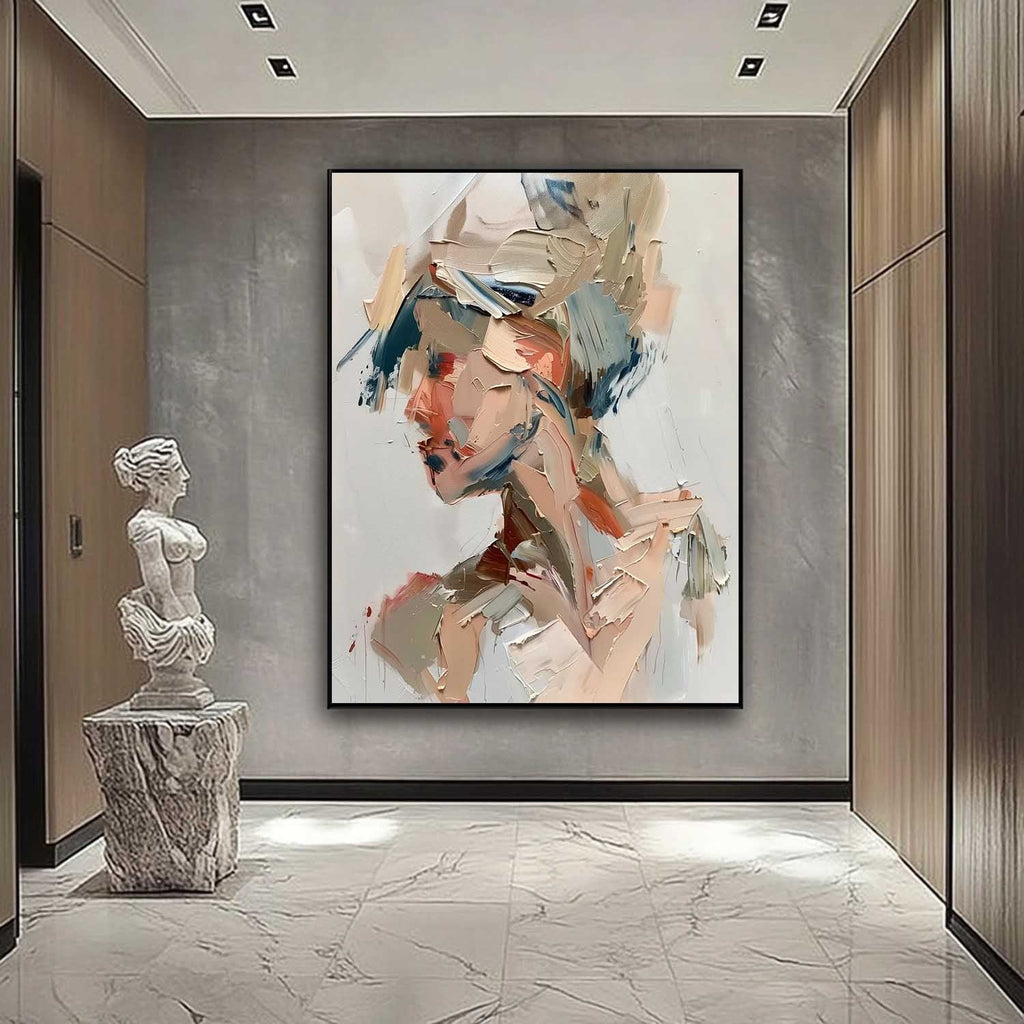 Impasto Abstract Female Portrait Textured