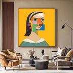 Fragmented Portrait Statement Earrings Oil Painting