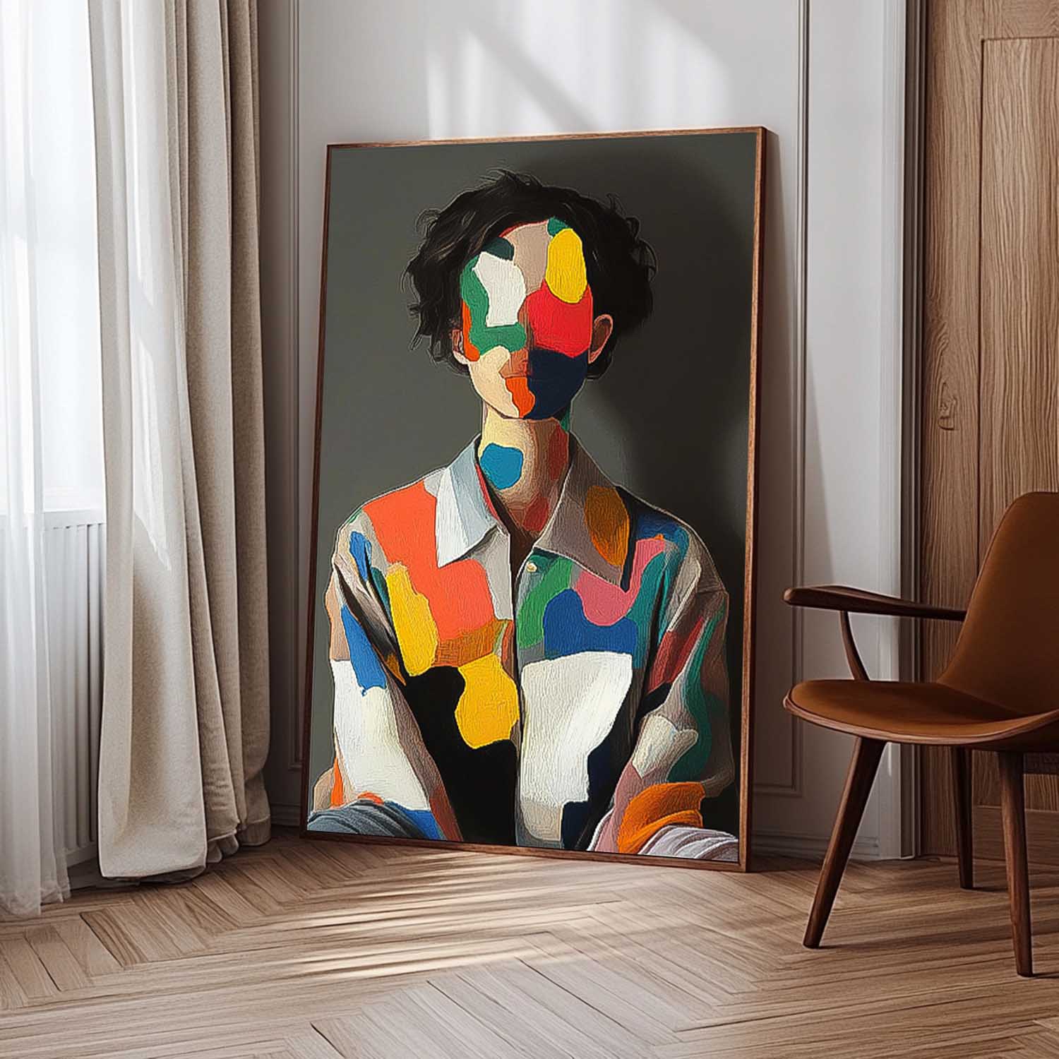 Abstract Color Block Portrait Modern Figurative
