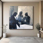 Group Meeting Monochrome Oil Painting