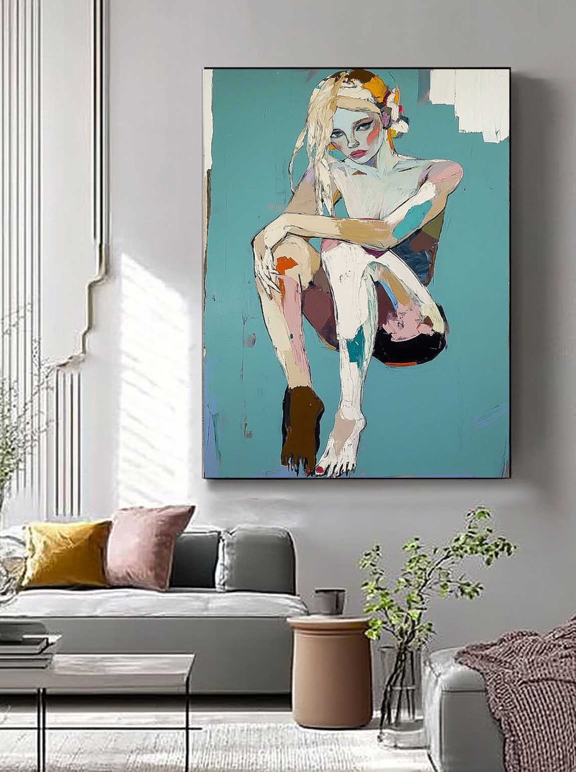Contemplative Seated Figure Oil Painting