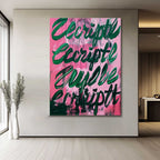 Bold Graffiti Style Abstract Oil Painting