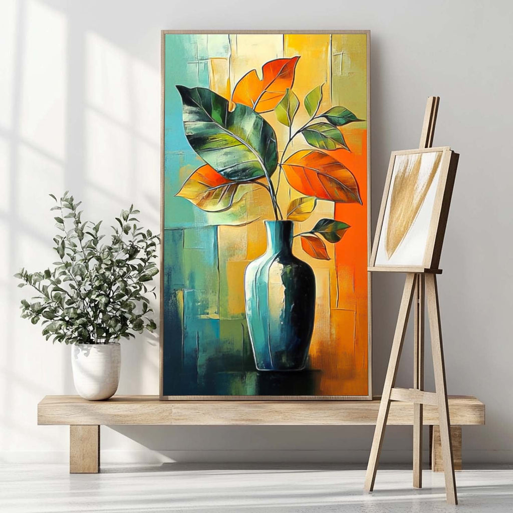 Wall Art Abstract Geometric Floral Vase