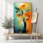 Wall Art Abstract Geometric Floral Vase