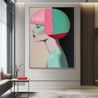 Geometric Color Block Female Portrait