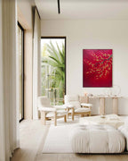 Landscape Red Background Plum Blossom Painting