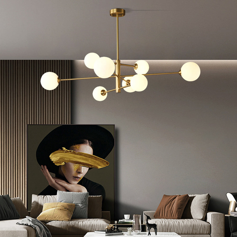 Truva Chandelier Bulle Modern Copper Glass Copper Living Room - 5