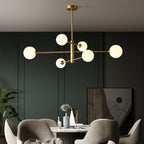Truva Chandelier Bulle Modern Copper Glass Copper Living Room - 6 Lumières - Gold
