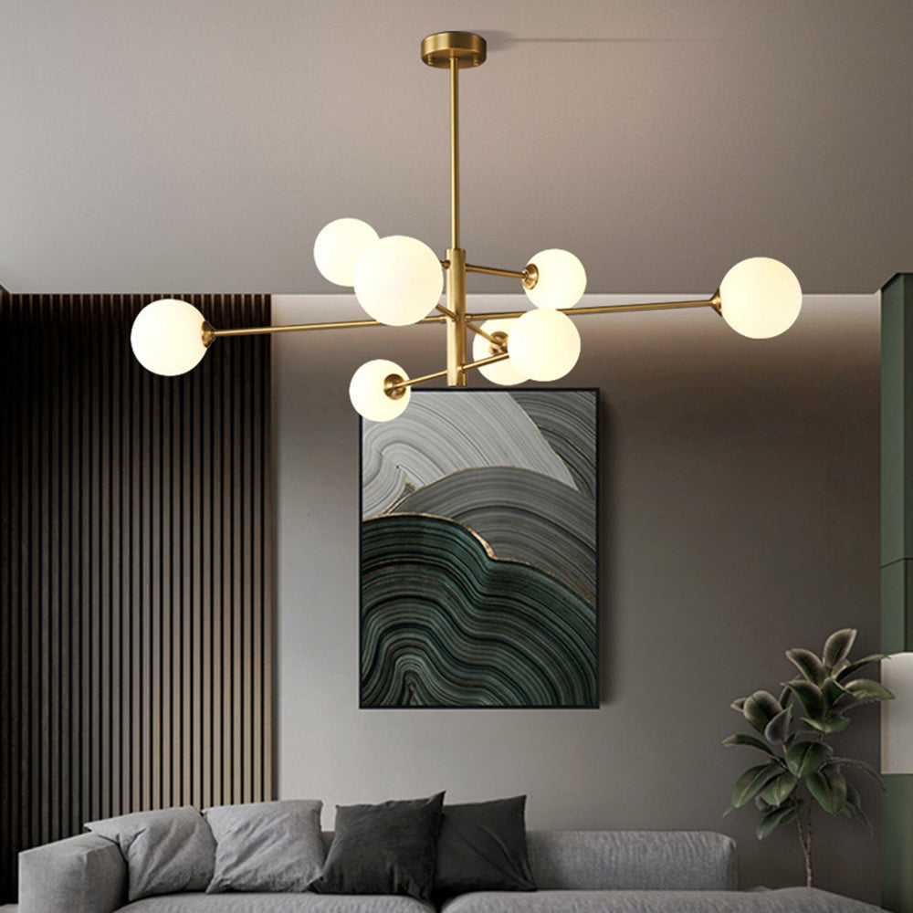 Truva Chandelier Bulle Modern Copper Glass Copper Living Room - 7