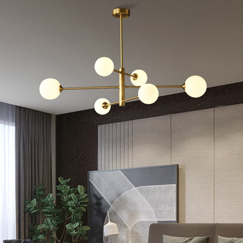 Truva Chandelier Bulle Modern Copper Glass Copper Living Room - 8