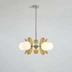 Ulano Chandelier - 5 Lights Diameter 60 Cm X Height 40 Cm - Brown and Chromé