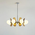 Ulano Chandelier - 8 Lights Diameter 82 Cm X Height 40 Cm - Brown and Chromé