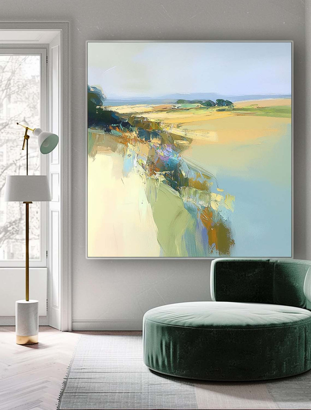 Wall Art Abstract Blocky Brushstroke Decor