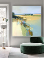 Wall Art Abstract Blocky Brushstroke Decor
