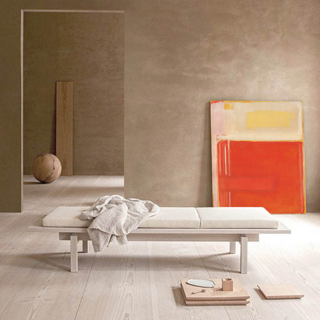 Mark Rothko Style Abstract Oil Painting Bold Red Yellow