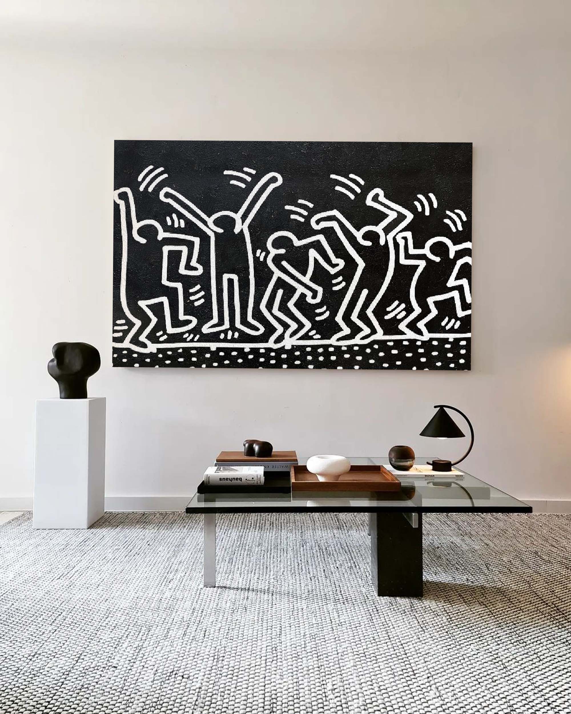 Keith Haring Dancing Figures Pop Art Painting