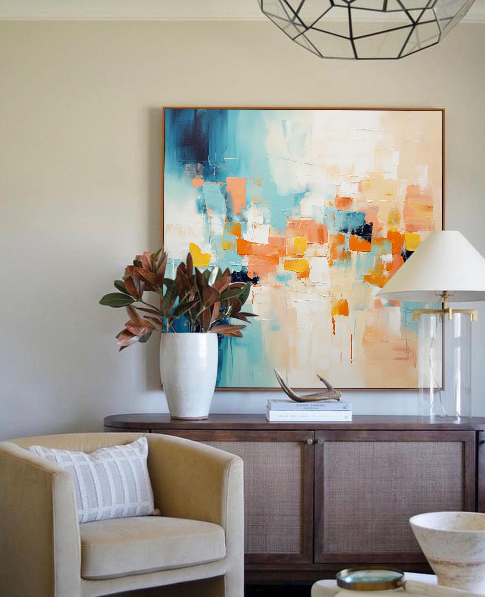 Textured Painting Coastal Color Palette Wall Art