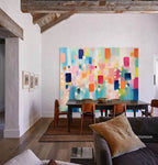 Contemporary Painting Vibrant Color Blocks Wall Art