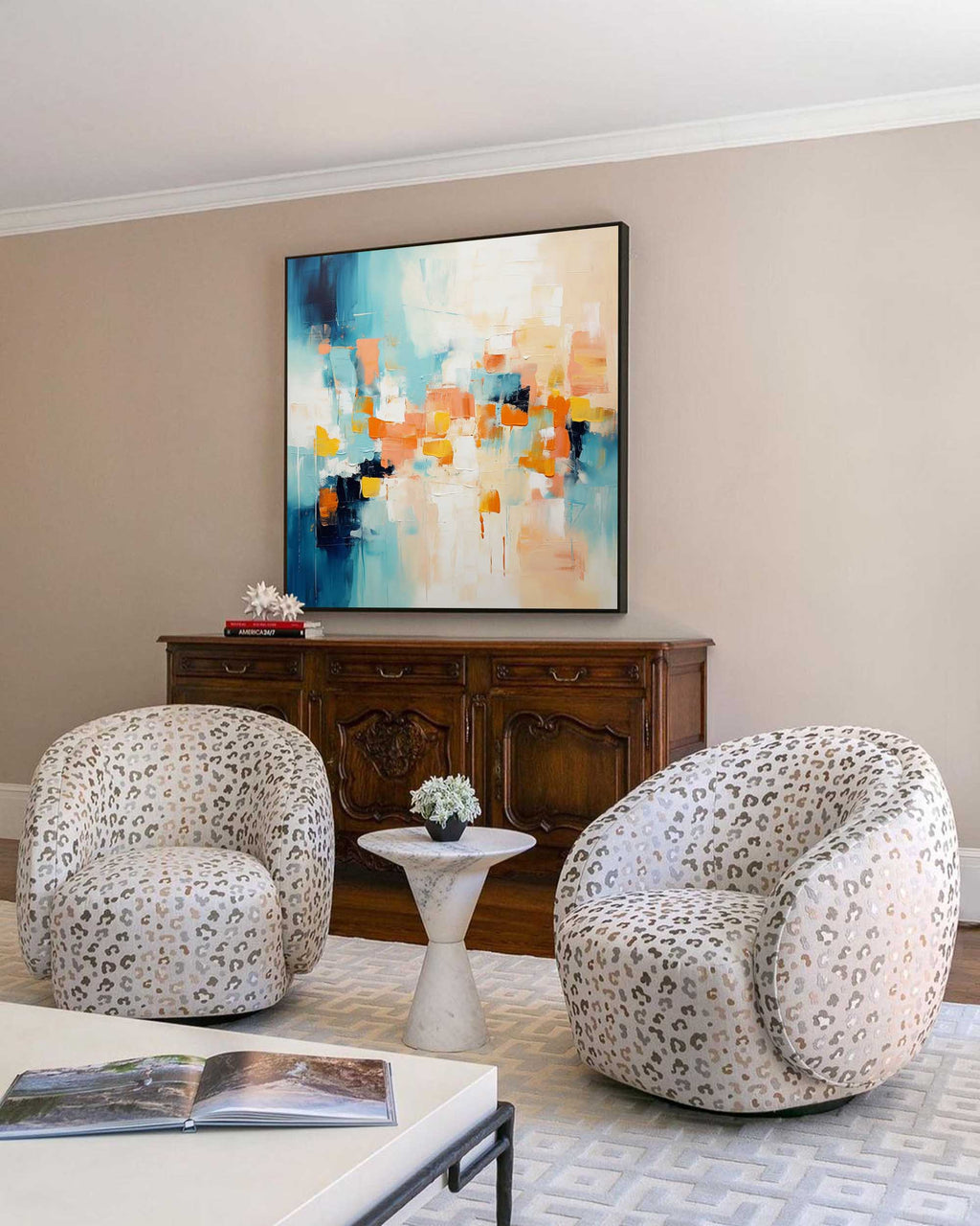 Textured Painting Coastal Color Palette Wall Art