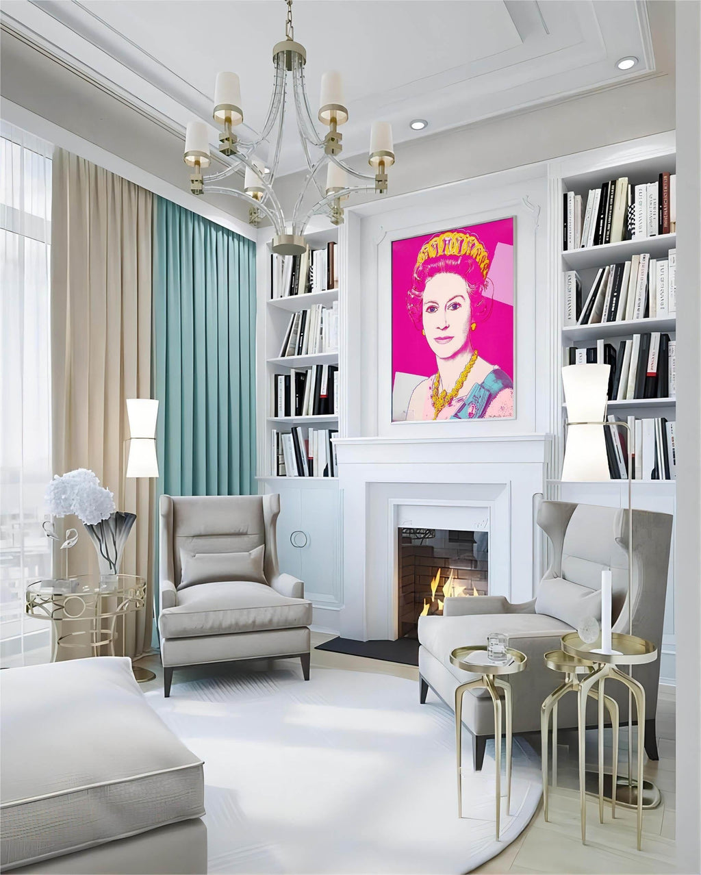 Andy Warhol Style Queen Portrait Pop Art Painting