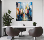 Abstract Cityscape Oil Painting