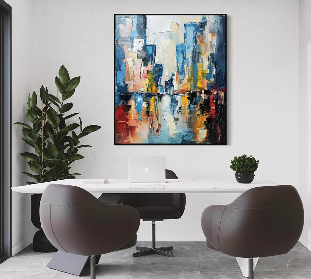 Vibrant  Abstract Oil Painting Color Wall Art