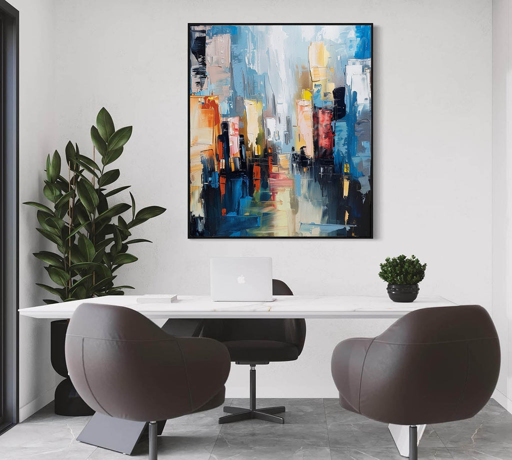 Abstract Cityscape Oil Painting