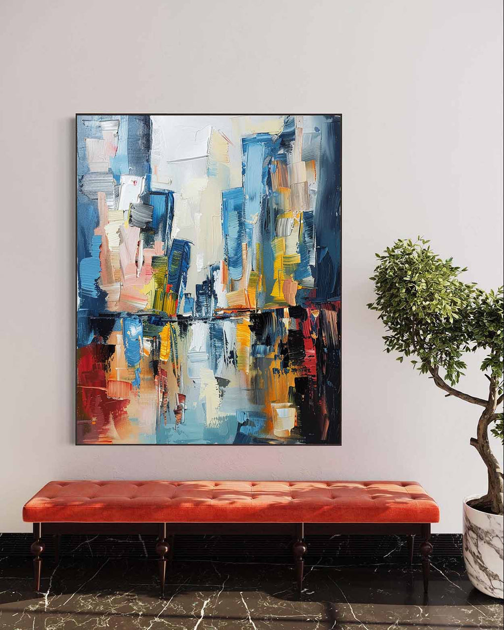 Vibrant  Abstract Oil Painting Color Wall Art