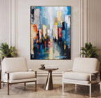 Abstract Cityscape Oil Painting