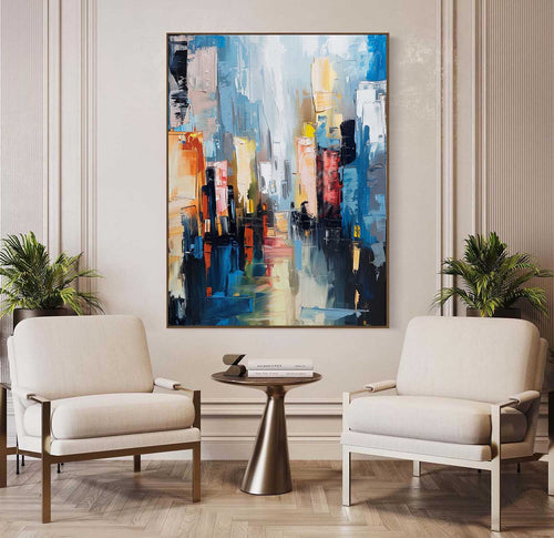Abstract Cityscape Oil Painting