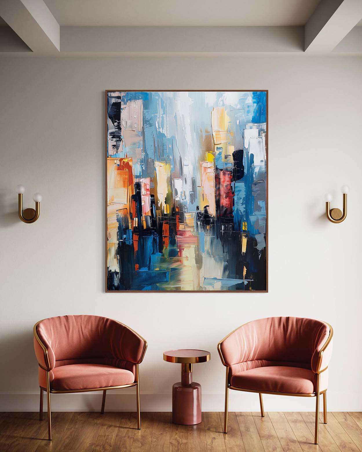 Abstract Cityscape Oil Painting