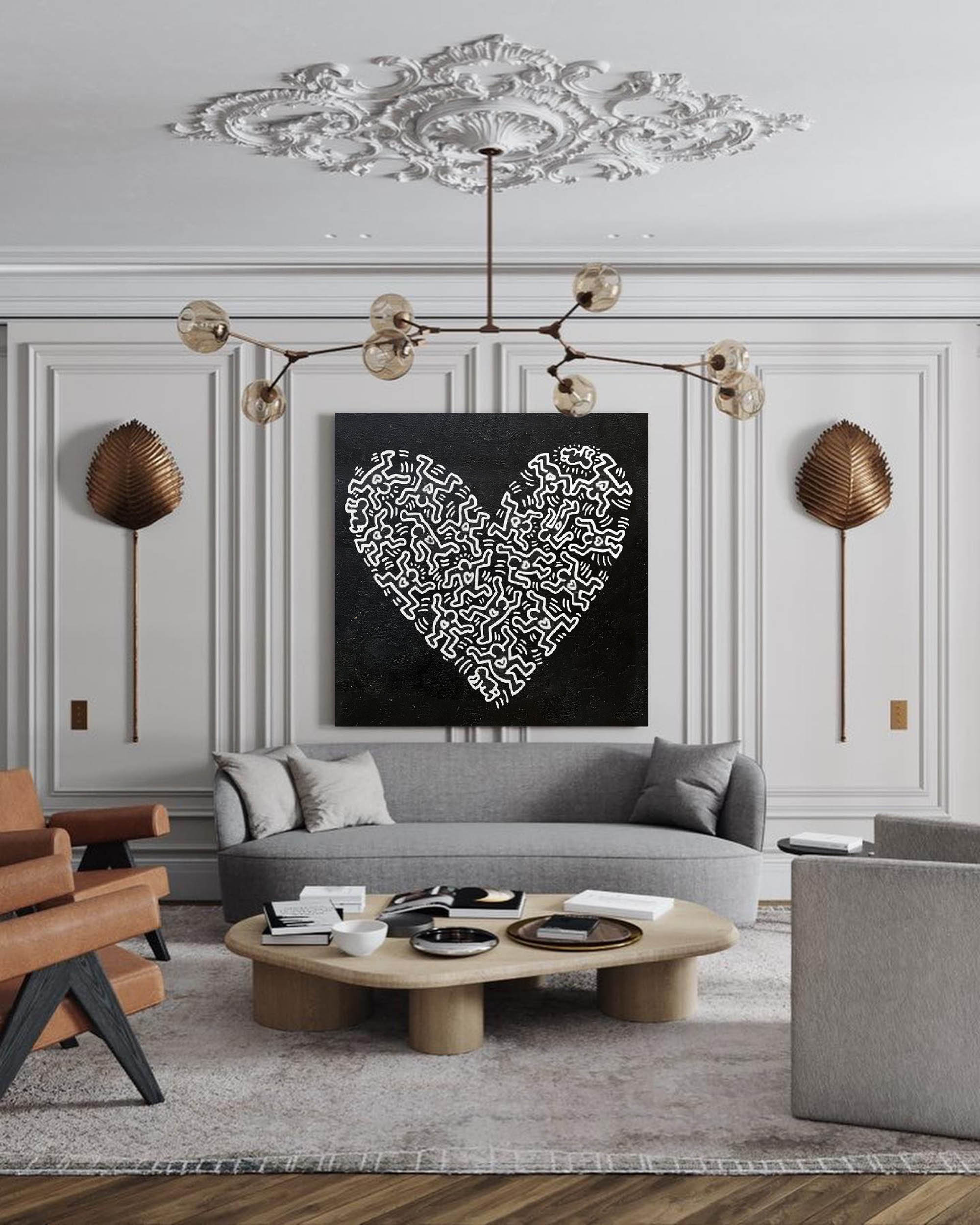 Pop Art Heart Oil Painting