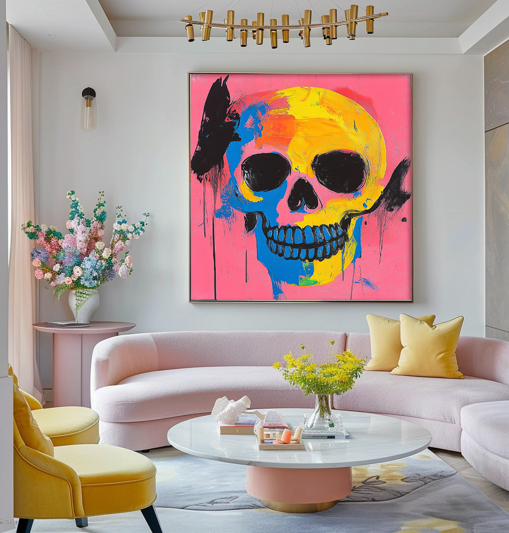 Neo-Expressionist Skull Painting Bold Modern