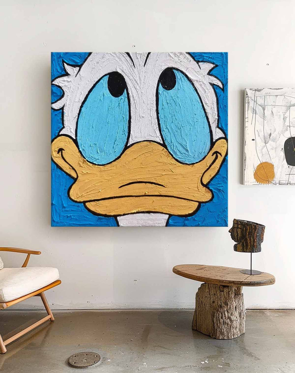 Textured Grumpy Donald Duck Painting Bold