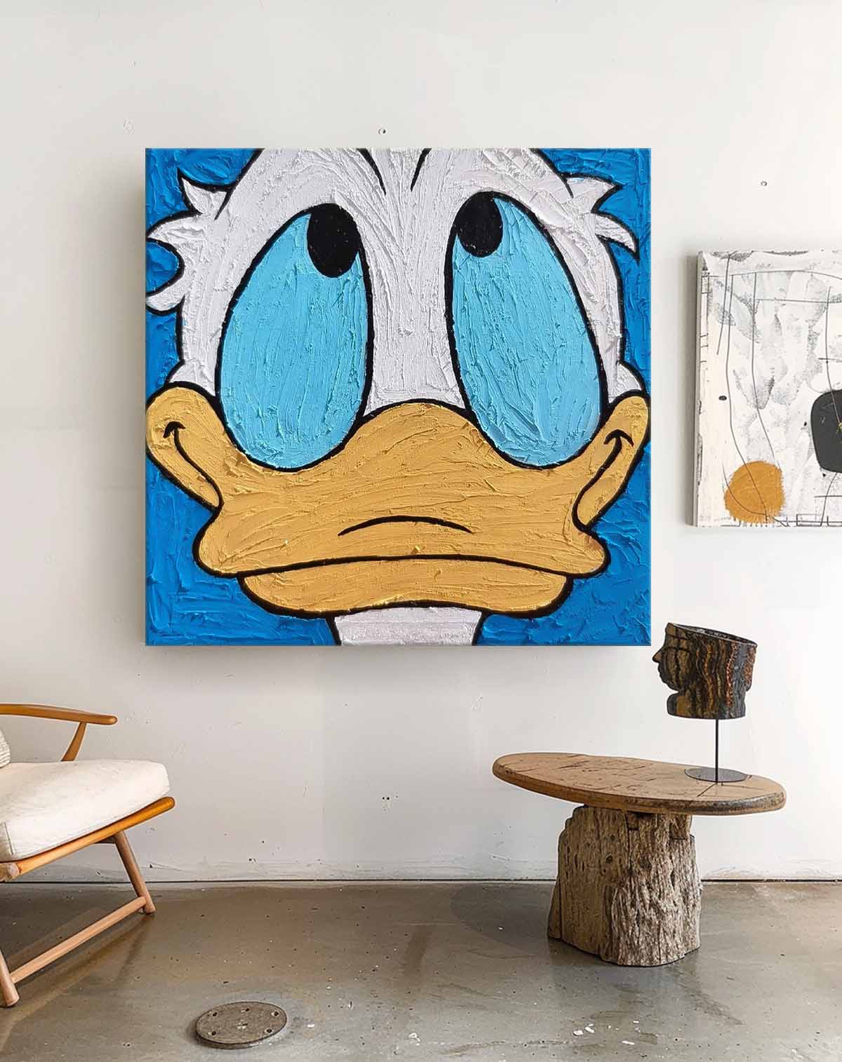 Textured Grumpy Donald Duck Painting Bold