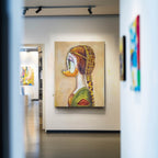 Pop Art Mashup Daisy Duck Pearl Earring Oil Painting