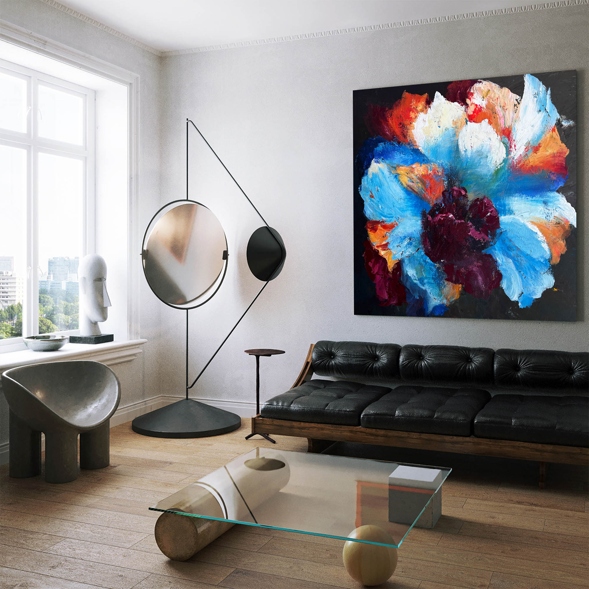 Vibrant Floral Explosion Abstract Painting