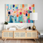 Contemporary Painting Vibrant Color Blocks Wall Art