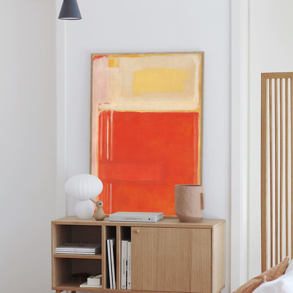 Mark Rothko Style Abstract Oil Painting Bold Red Yellow