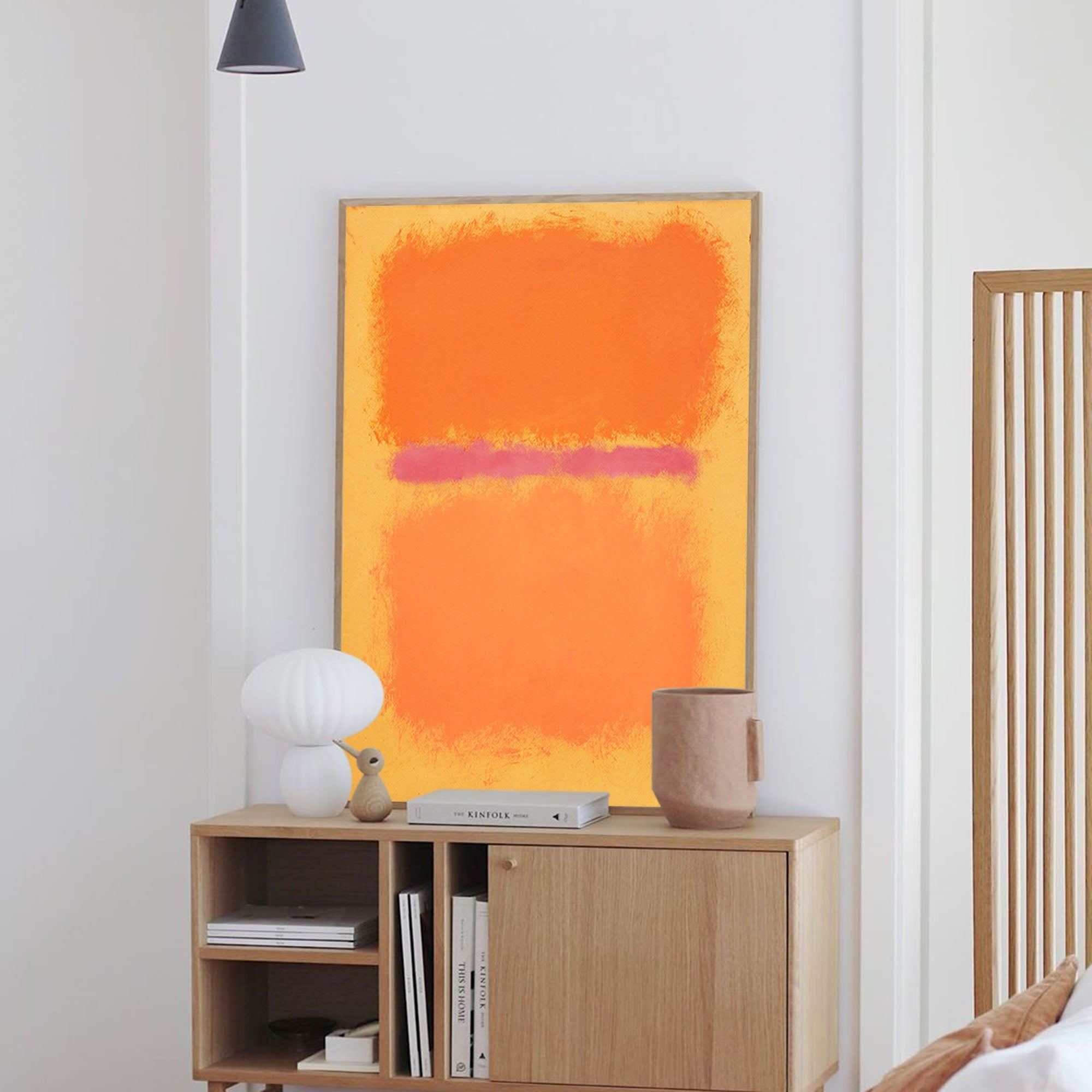 Mark Rothko Style Color Field Painting Orange Pink