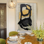 Luxury Gold & Black Abstract Oil Painting