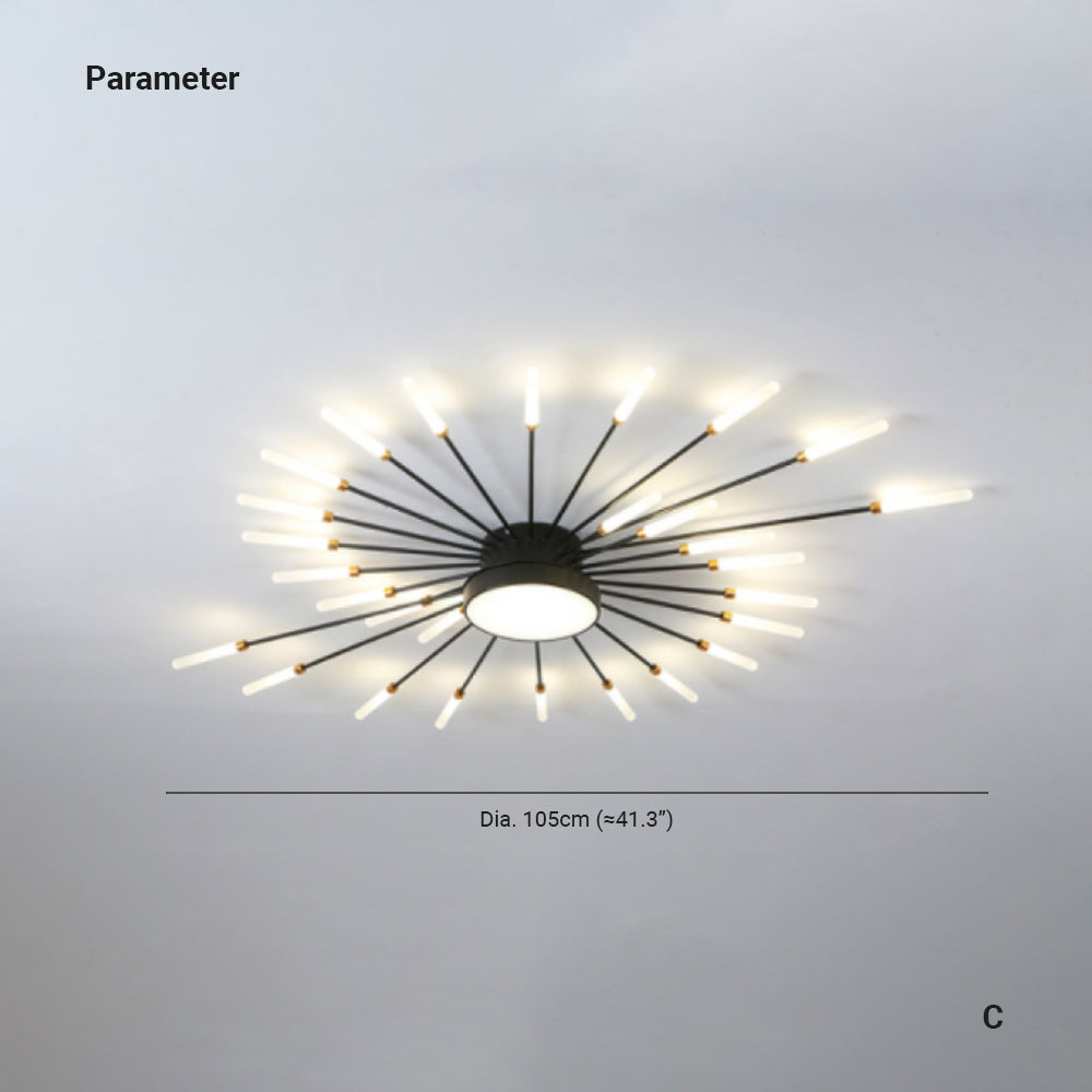 Wesley Ceiling Light Feu D'Artifice Linéaire Modern - 5