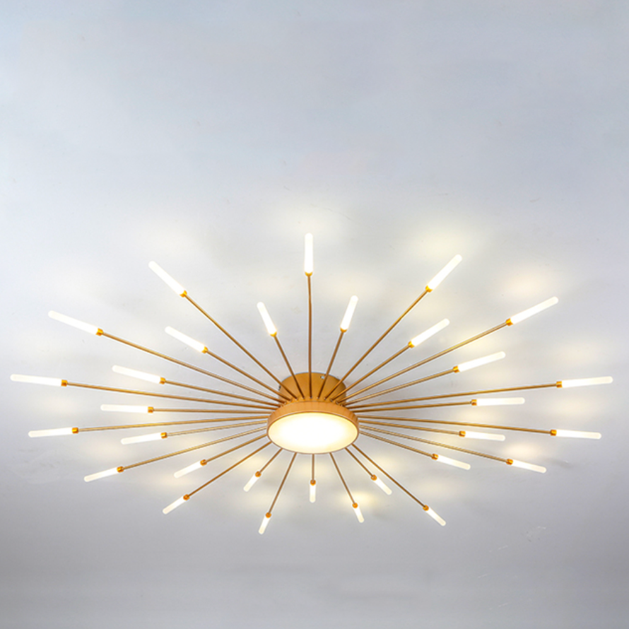 Wesley Ceiling Light Feu D'Artifice Linéaire Modern - Gold - 30w - Light Neutral