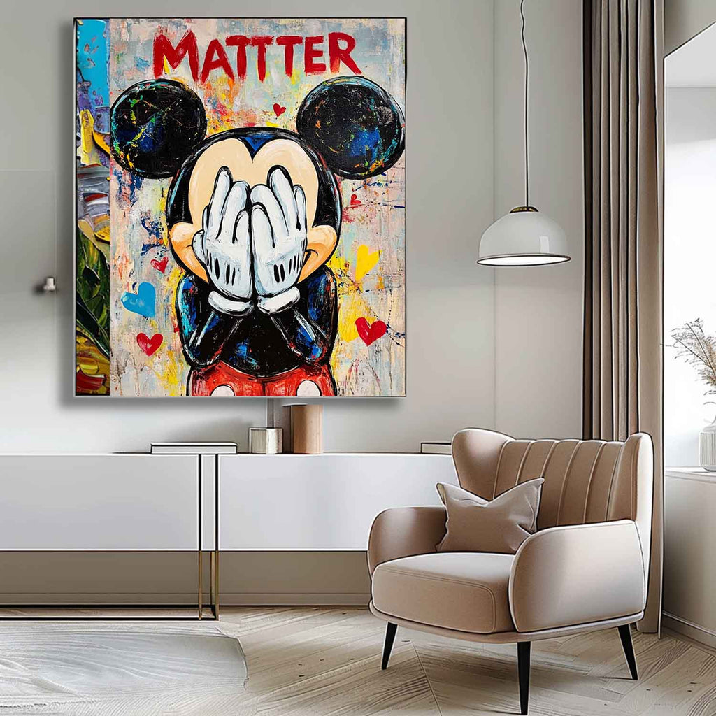 Pop Art Mickey Mouse Matter Painting Bold Wall Art