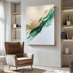 Green Gold Painting Luxurious Wall Art Elegant