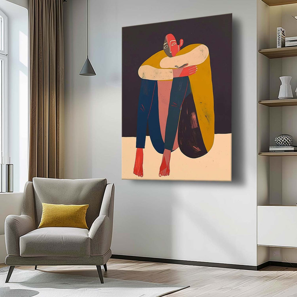 Modern Abstract Embrace Painting Intimate