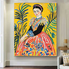 Fauvist Portrait Painting Vibrant Yellow Orange