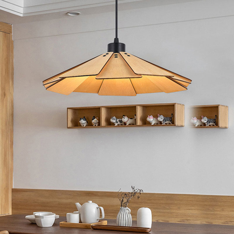 Arisha Retro Pendant Light, Metal & Wood